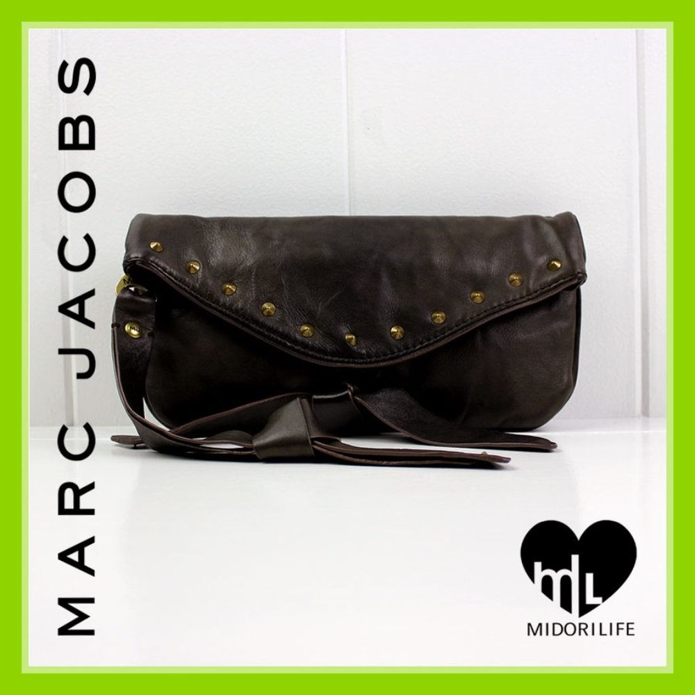 MARC JACOBS Vintage Spike Stud Leather Clutch Wristlet